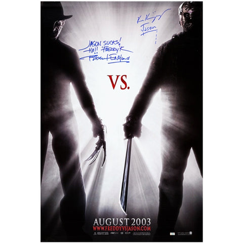 Robert Englund, Ken Kirzinger Autographed 2003 Freddy Vs. Jason 27x40  Movie Poster